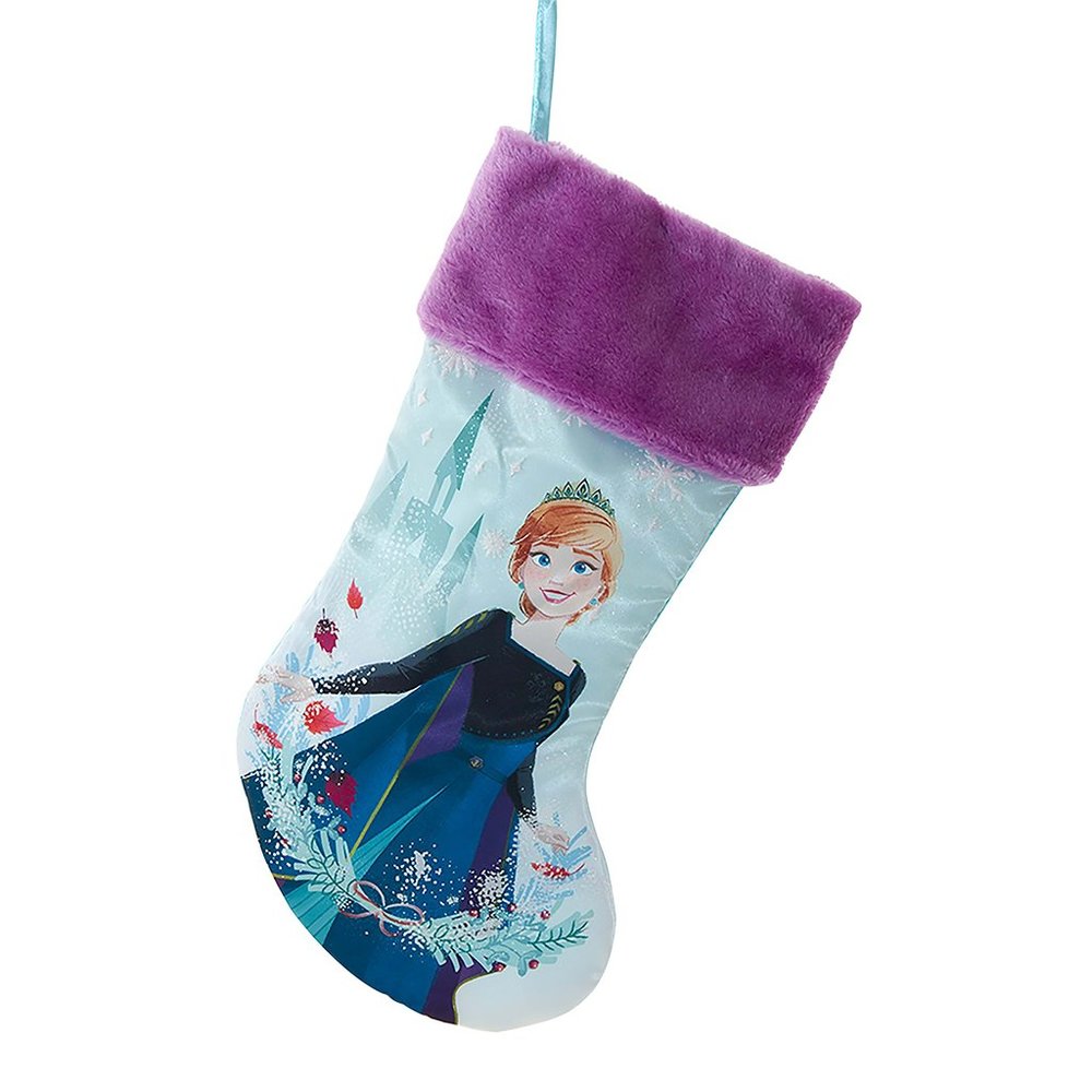 Kurt S Adler Disney Frozen Anna 19" Christmas Stocking Blue Purple Plush Cuff